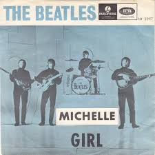 An image of the Beatles' single release for 'Michelle' / 'Girl.' Original source: Wikipedia, en.wikipedia.org/wiki/Michelle_%28song%29.